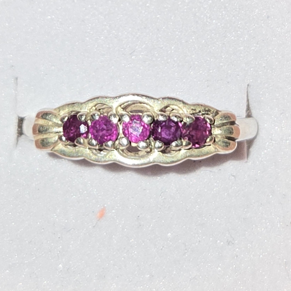 GARNET AND SILVER RING